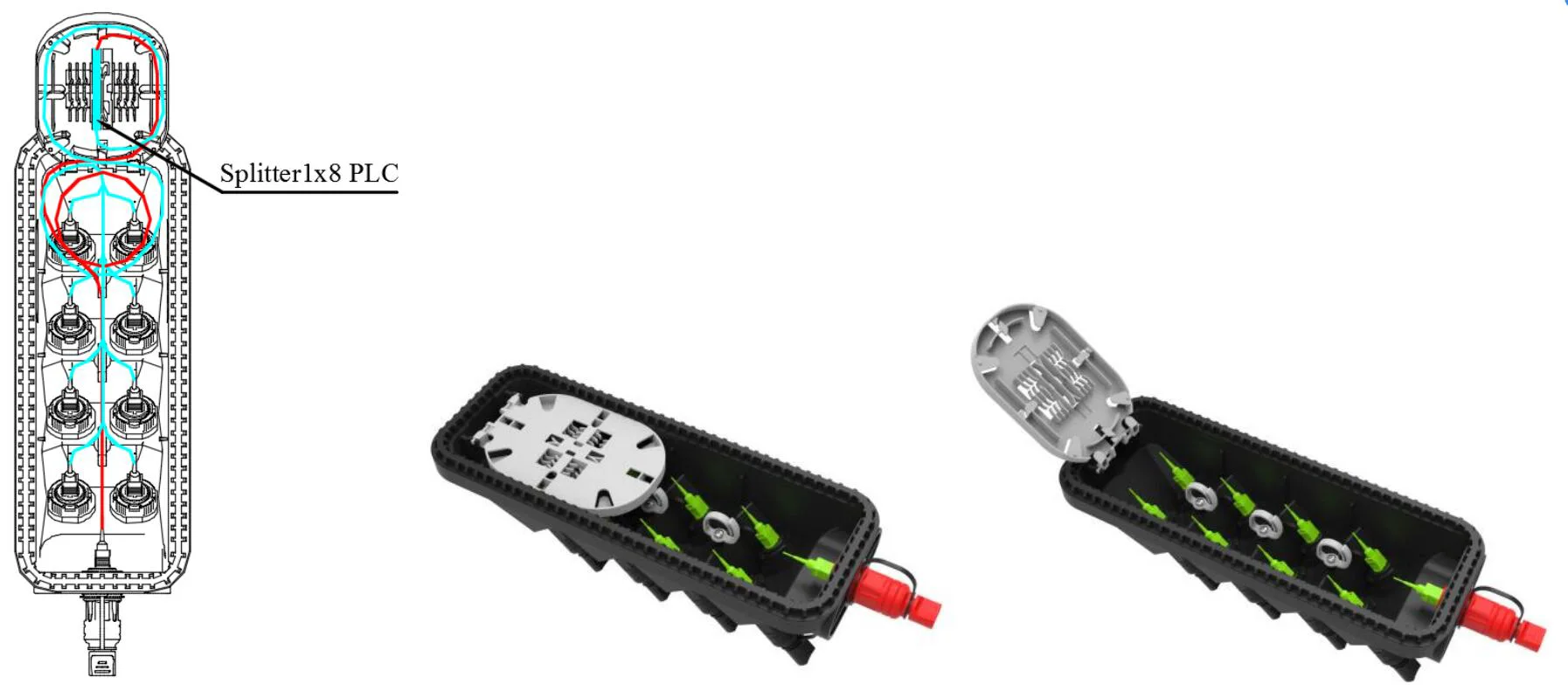 Pre-connectorized Fiber Optic Cable Distribution Box GFS-008-030C